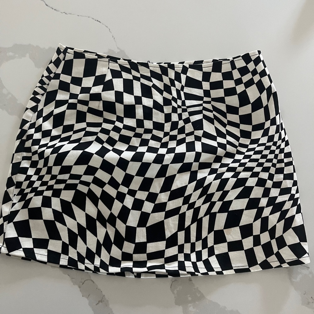 Checkered Black and White Skirt